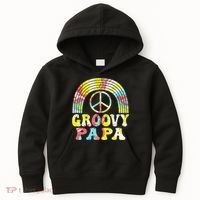 Groovy Papa 70s Aesthetic Nostalgia 1970s Retro Groovy Dad Kids Hoodie thumb 0