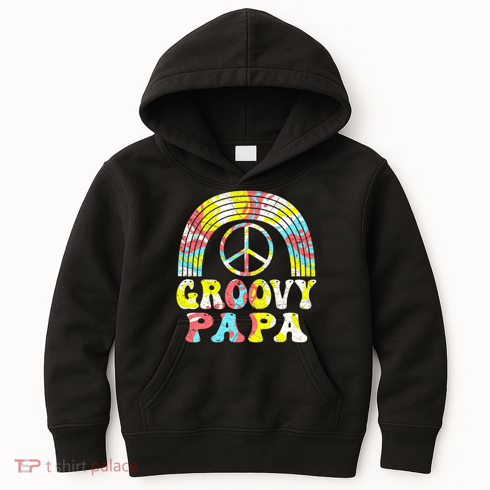 Groovy Papa 70s Aesthetic Nostalgia 1970s Retro Groovy Dad Kids Hoodie