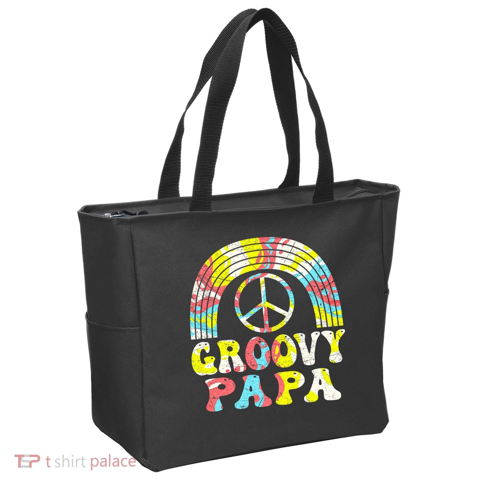Groovy Papa 70s Aesthetic Nostalgia 1970s Retro Groovy Dad Tote Bag