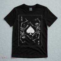 Goth Punk Ace Of Spades Card Shark Gambler Skeleton T-Shirt thumb 5