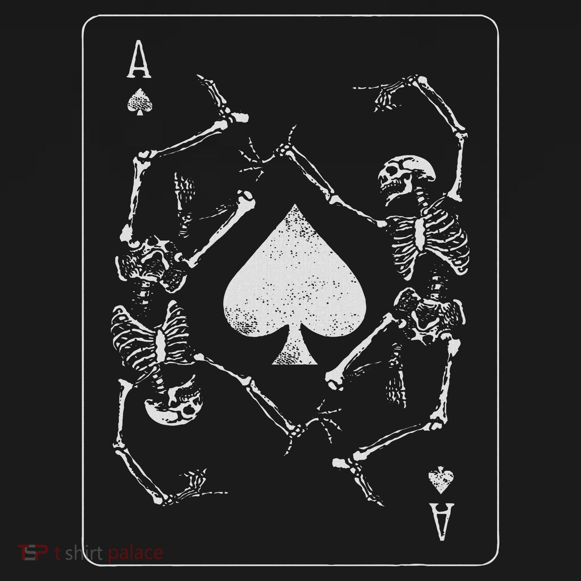 Goth Punk Ace Of Spades Card Shark Gambler Skeleton Women's Hoodie