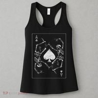 Goth Punk Ace Of Spades Card Shark Gambler Skeleton Women's Tank Top thumb 3