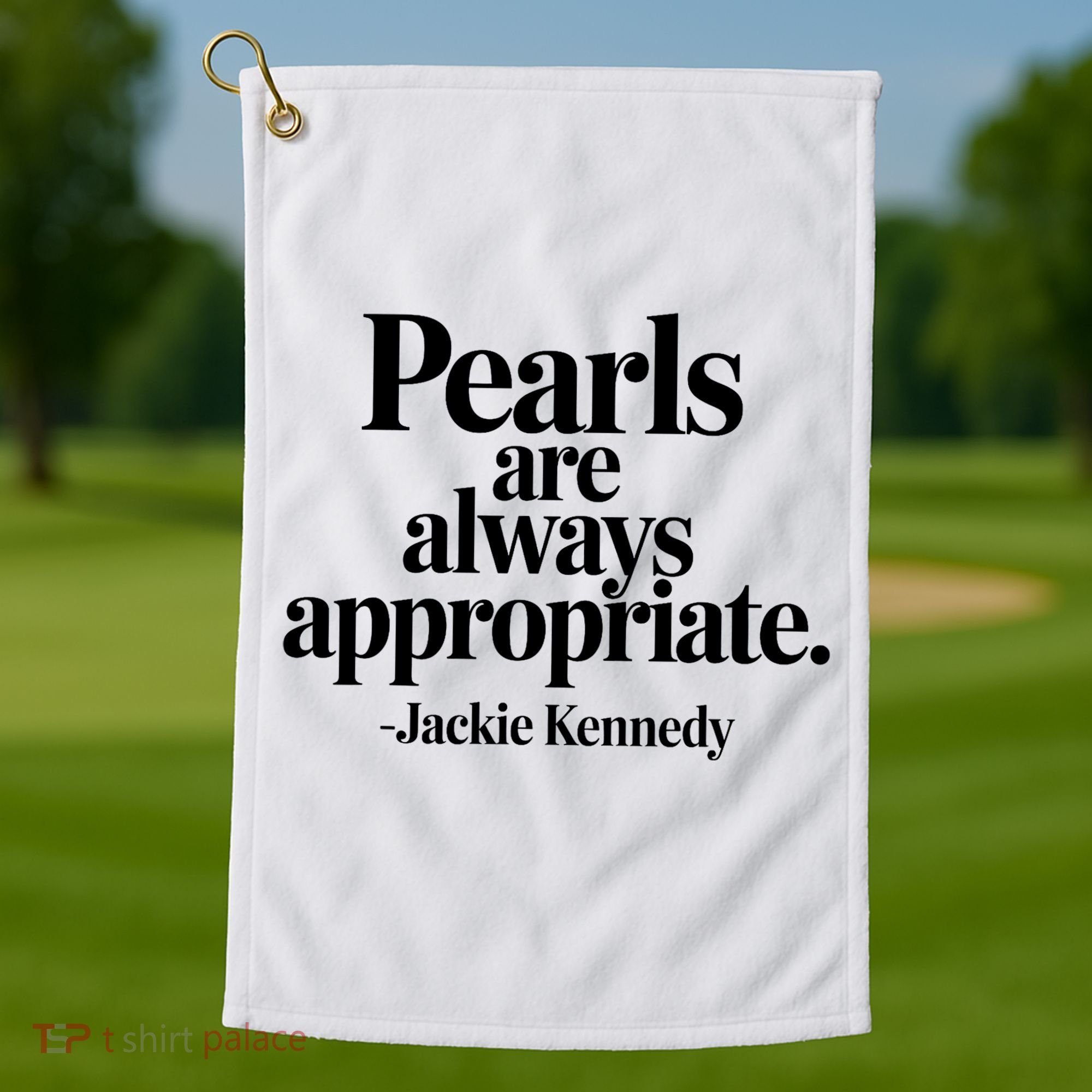 Groovy Pearls Are Always Appropriate Classic Pear Golf Towel