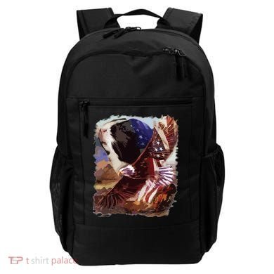 Guinea Pig American Flag 4th July Independence Eagle Backpack