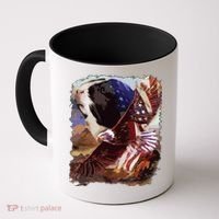 Guinea Pig American Flag 4th July Independence Eagle Coffee Mug thumb 0