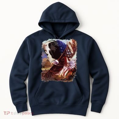 Guinea Pig American Flag 4th July Independence Eagle Hoodie