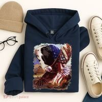 Guinea Pig American Flag 4th July Independence Eagle Hoodie thumb 4