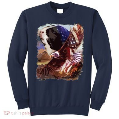 Guinea Pig American Flag 4th July Independence Eagle Sweatshirt