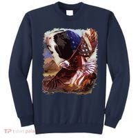Guinea Pig American Flag 4th July Independence Eagle Sweatshirt thumb 0