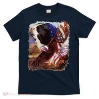 Guinea Pig American Flag 4th July Independence Eagle T-Shirt thumb 0