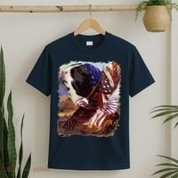 Guinea Pig American Flag 4th July Independence Eagle T-Shirt thumb 2
