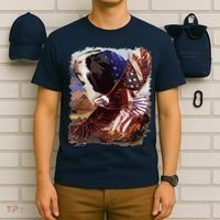 Guinea Pig American Flag 4th July Independence Eagle T-Shirt thumb 6