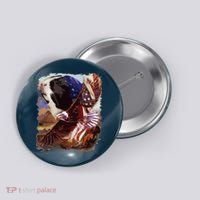 Guinea Pig American Flag 4th July Independence Eagle Button thumb 0