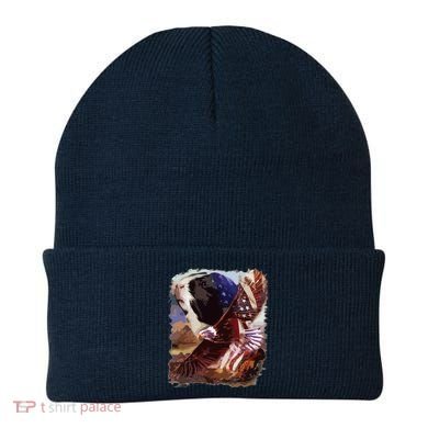 Guinea Pig American Flag 4th July Independence Eagle Beanie