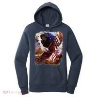 Guinea Pig American Flag 4th July Independence Eagle Women's Hoodie thumb 0
