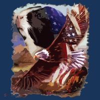 Guinea Pig American Flag 4th July Independence Eagle Women's Hoodie thumb 2
