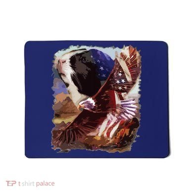 Guinea Pig American Flag 4th July Independence Eagle Mousepad