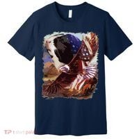 Guinea Pig American Flag 4th July Independence Eagle Premium T-Shirt thumb 0
