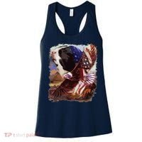 Guinea Pig American Flag 4th July Independence Eagle Women's Tank Top thumb 0