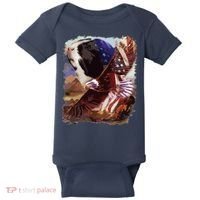 Guinea Pig American Flag 4th July Independence Eagle Baby Bodysuit thumb 0