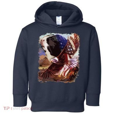 Guinea Pig American Flag 4th July Independence Eagle Toddler Hoodie