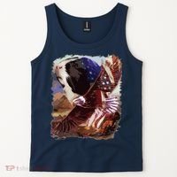 Guinea Pig American Flag 4th July Independence Eagle Tank Top thumb 2