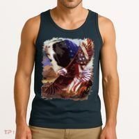 Guinea Pig American Flag 4th July Independence Eagle Tank Top thumb 3