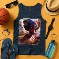 Guinea Pig American Flag 4th July Independence Eagle Tank Top thumb 4