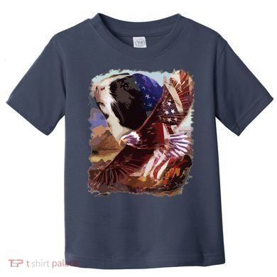 Guinea Pig American Flag 4th July Independence Eagle Toddler T-Shirt