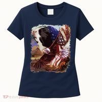 Guinea Pig American Flag 4th July Independence Eagle Women's T-Shirt thumb 0