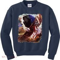 Guinea Pig American Flag 4th July Independence Eagle Kids Sweatshirt thumb 0