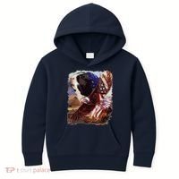 Guinea Pig American Flag 4th July Independence Eagle Kids Hoodie thumb 0