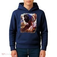 Guinea Pig American Flag 4th July Independence Eagle Kids Hoodie thumb 4