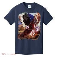 Guinea Pig American Flag 4th July Independence Eagle Kids T-Shirt thumb 0