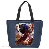Guinea Pig American Flag 4th July Independence Eagle Tote Bag thumb 0