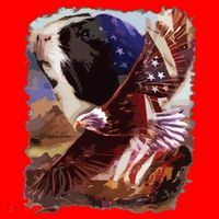 Guinea Pig American Flag 4th July Independence Eagle Santa Hat thumb 1