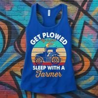 Get Plowed By A Pro Sleep With A Farmer Tractor Farming Great Gift Women's Tank Top thumb 3