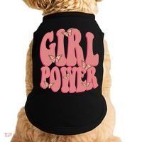 Girl Power Butterfly Retro Doggie Tank thumb 0