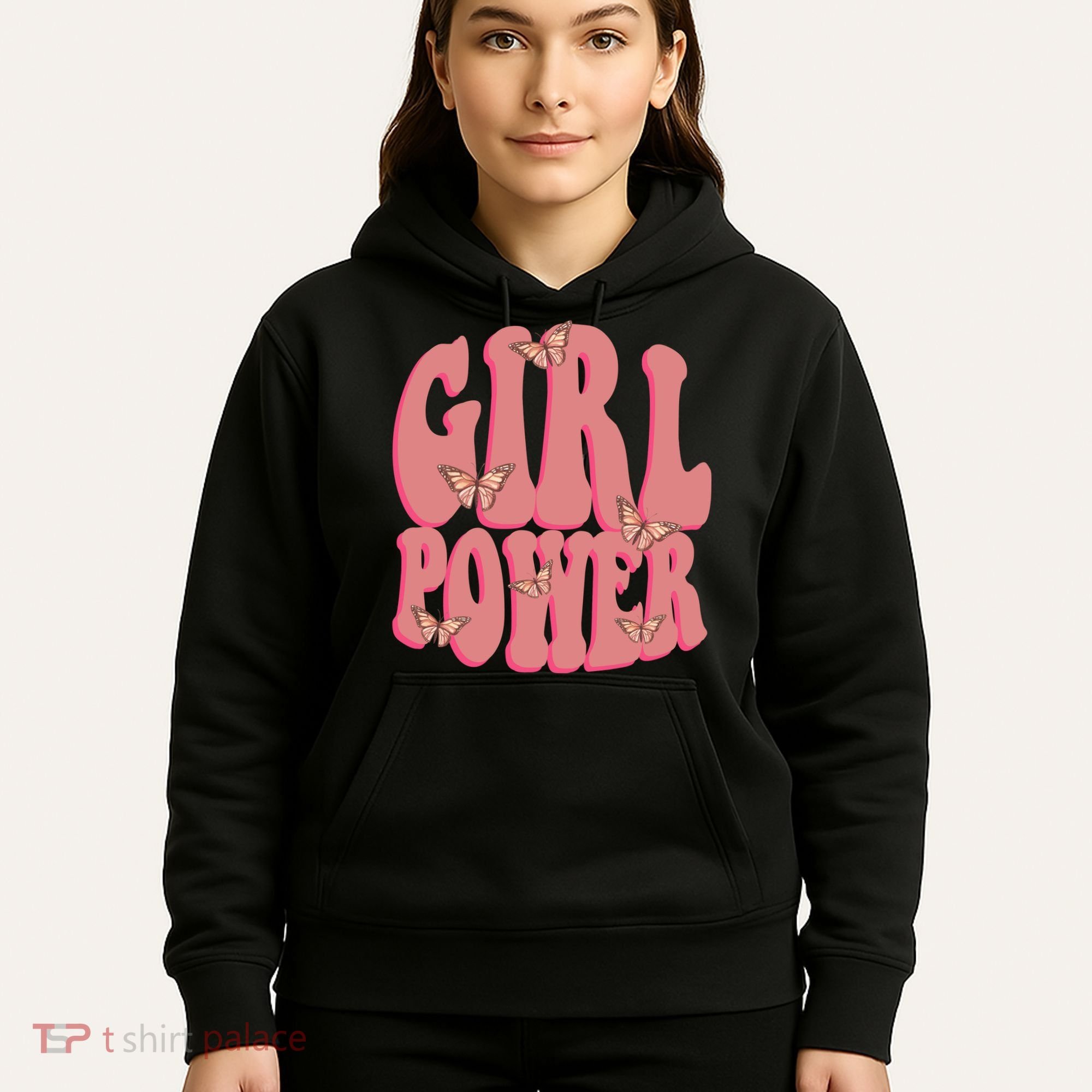 Girl Power Butterfly Retro Hoodie