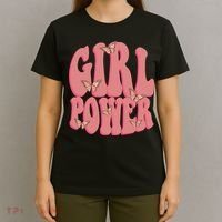 Girl Power Butterfly Retro T-Shirt thumb 4