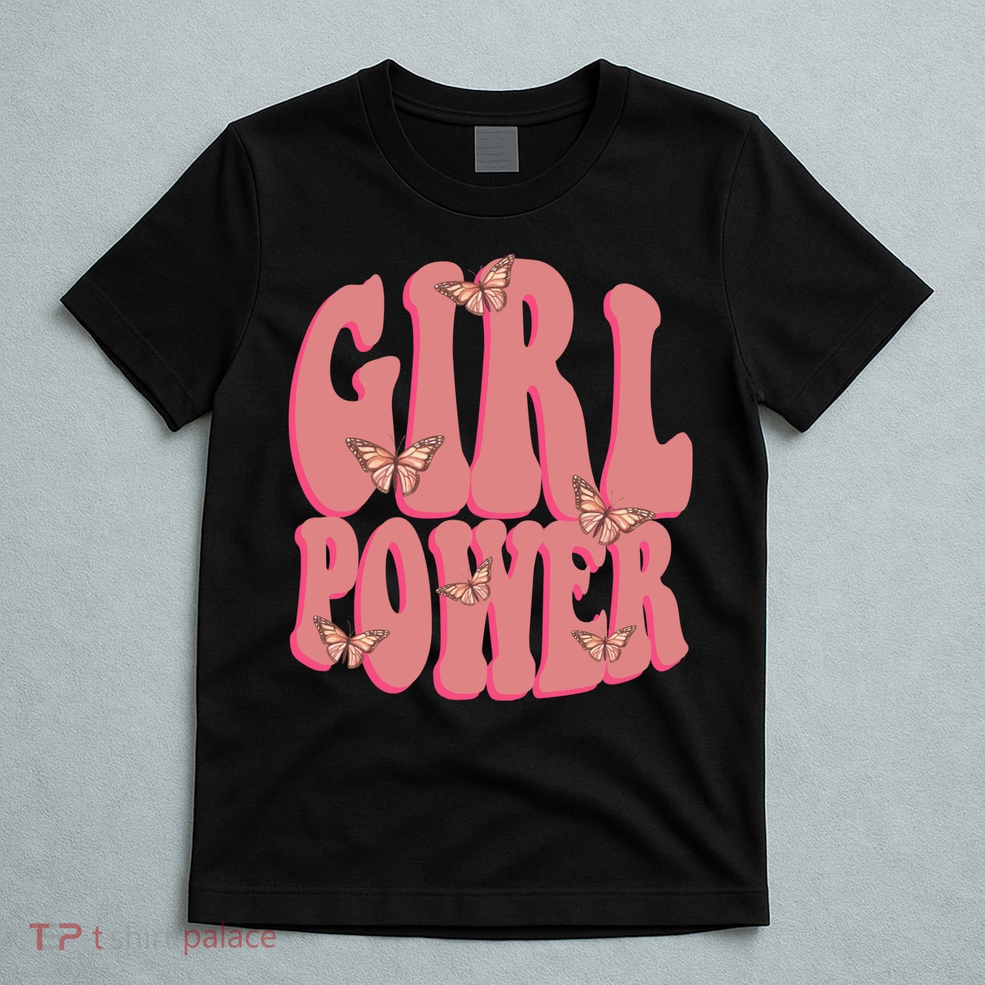 Girl Power Butterfly Retro T-Shirt