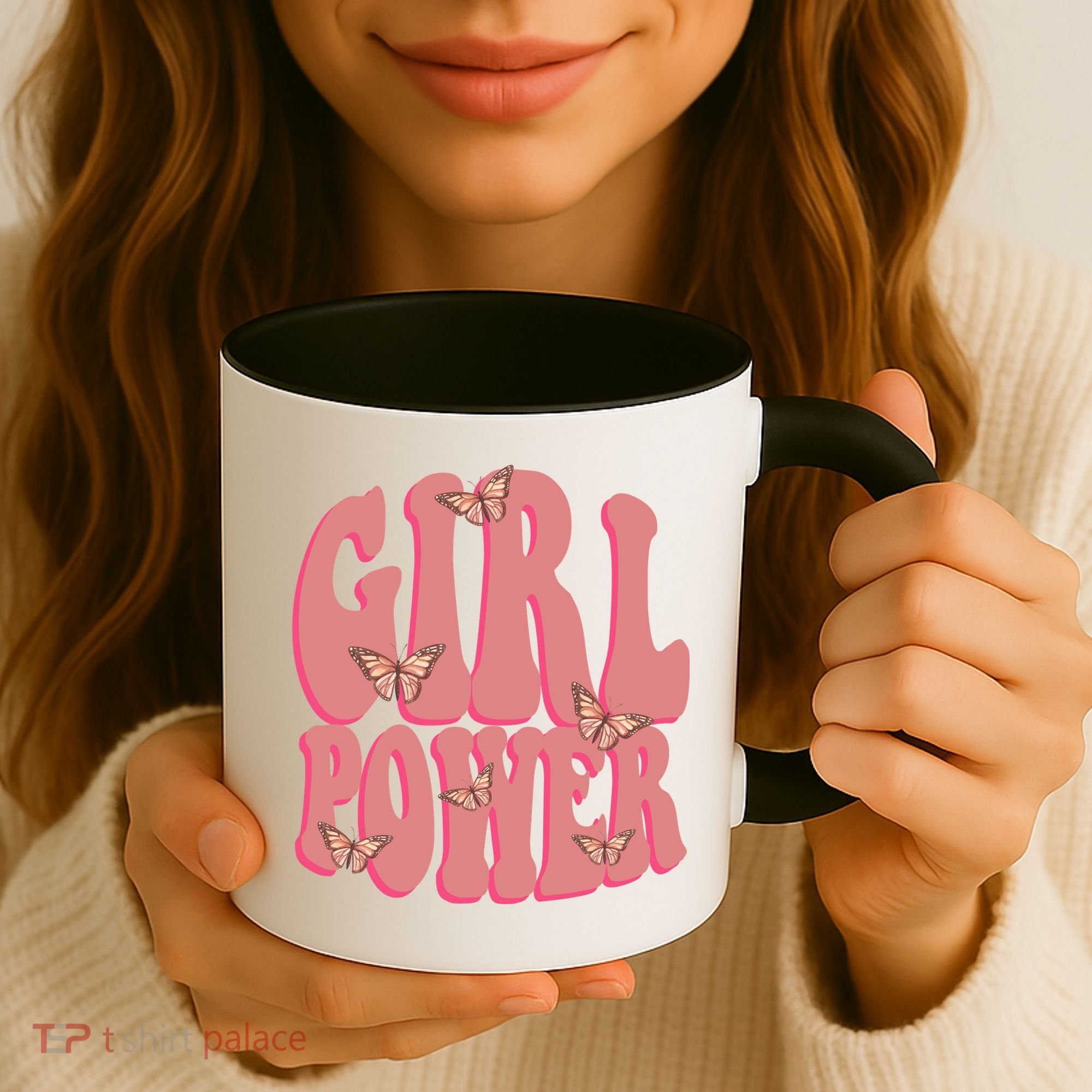 Girl Power Butterfly Retro Coffee Mug