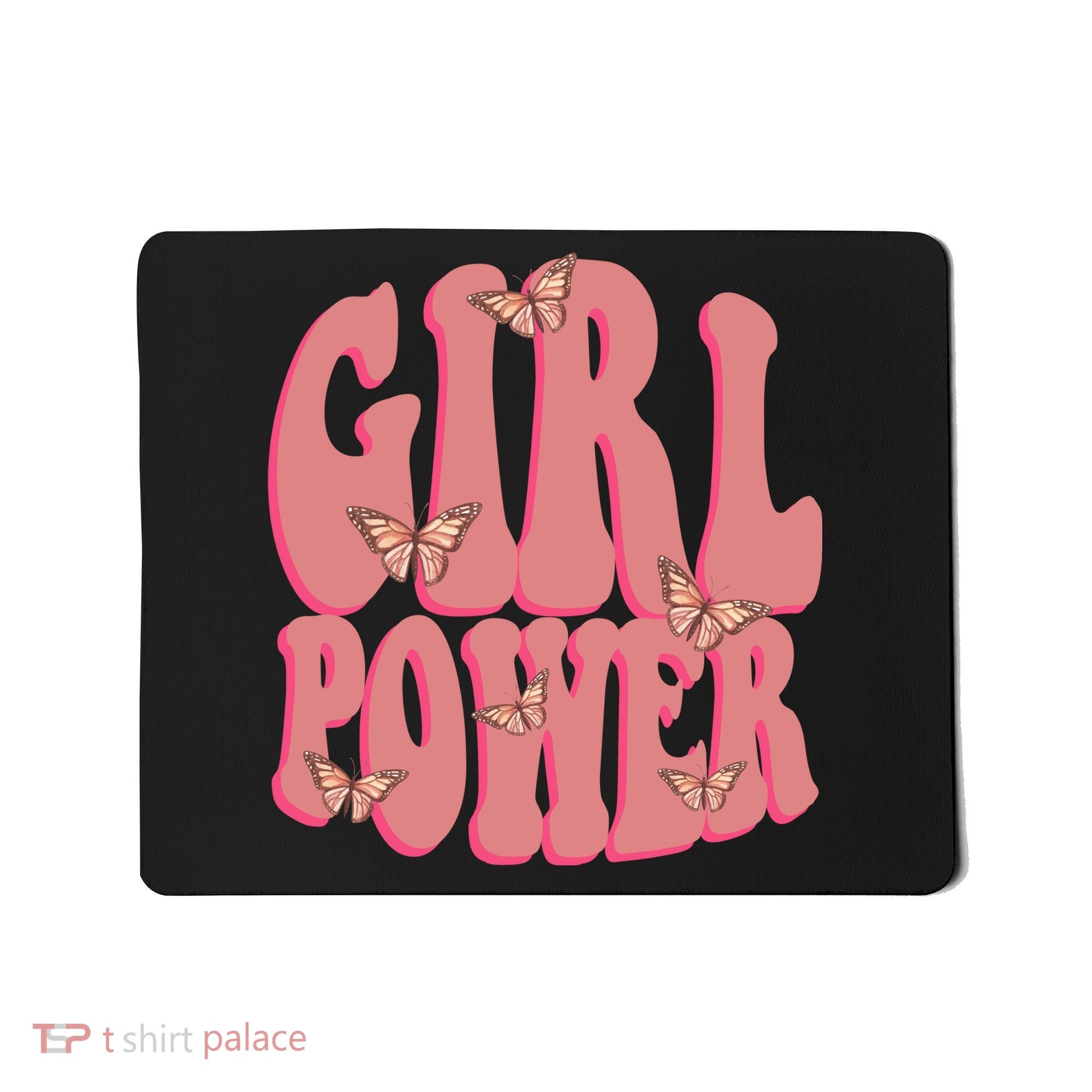 Girl Power Butterfly Retro Mousepad