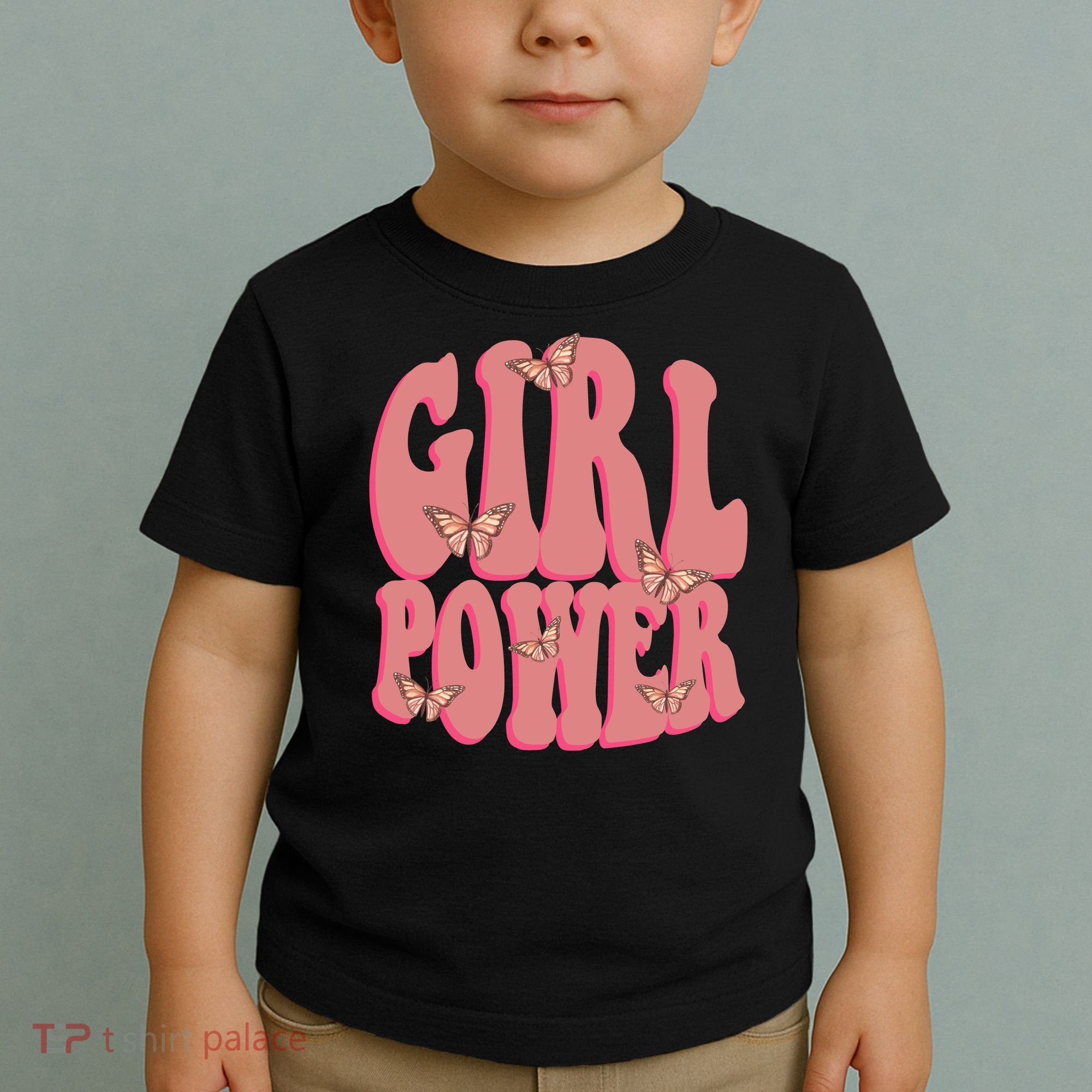 Girl Power Butterfly Retro Toddler T-Shirt