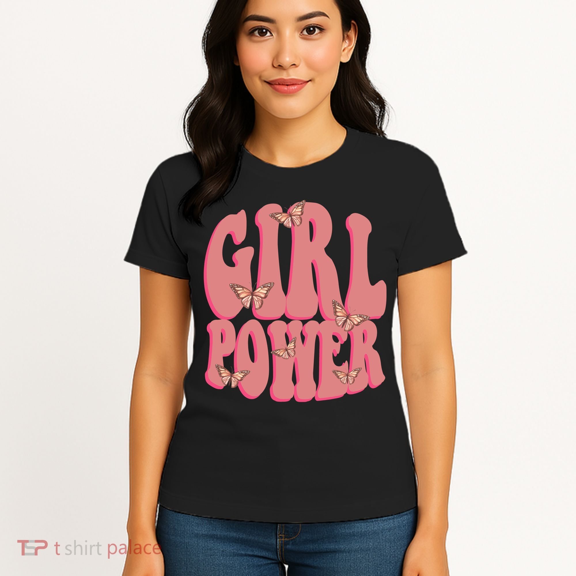 Girl Power Butterfly Retro Women's T-Shirt