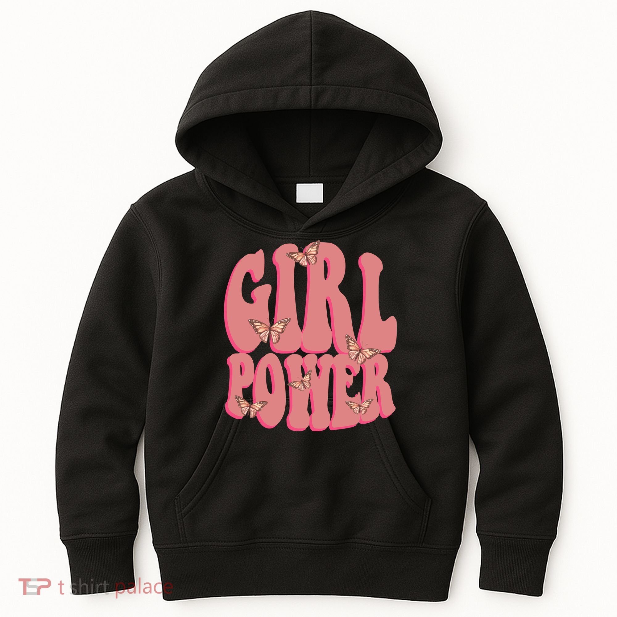 Girl Power Butterfly Retro Kids Hoodie