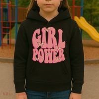 Girl Power Butterfly Retro Kids Hoodie thumb 3