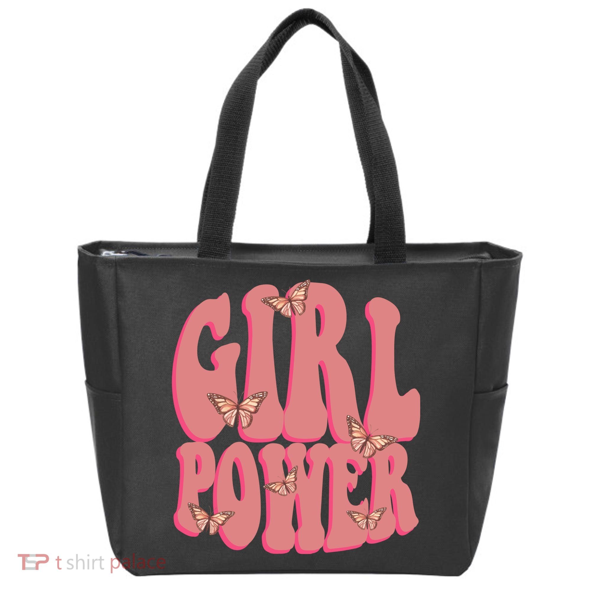 Girl Power Butterfly Retro Tote Bag