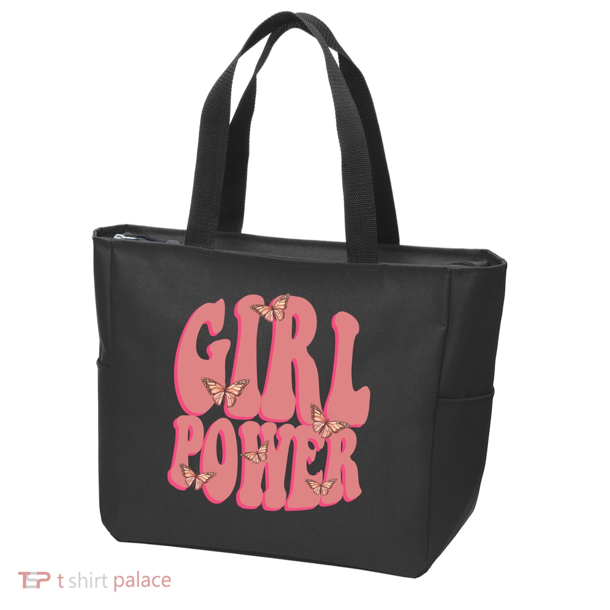 Girl Power Butterfly Retro Tote Bag