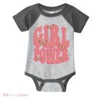 Girl Power Butterfly Retro Infant Baby Jersey Bodysuit thumb 0
